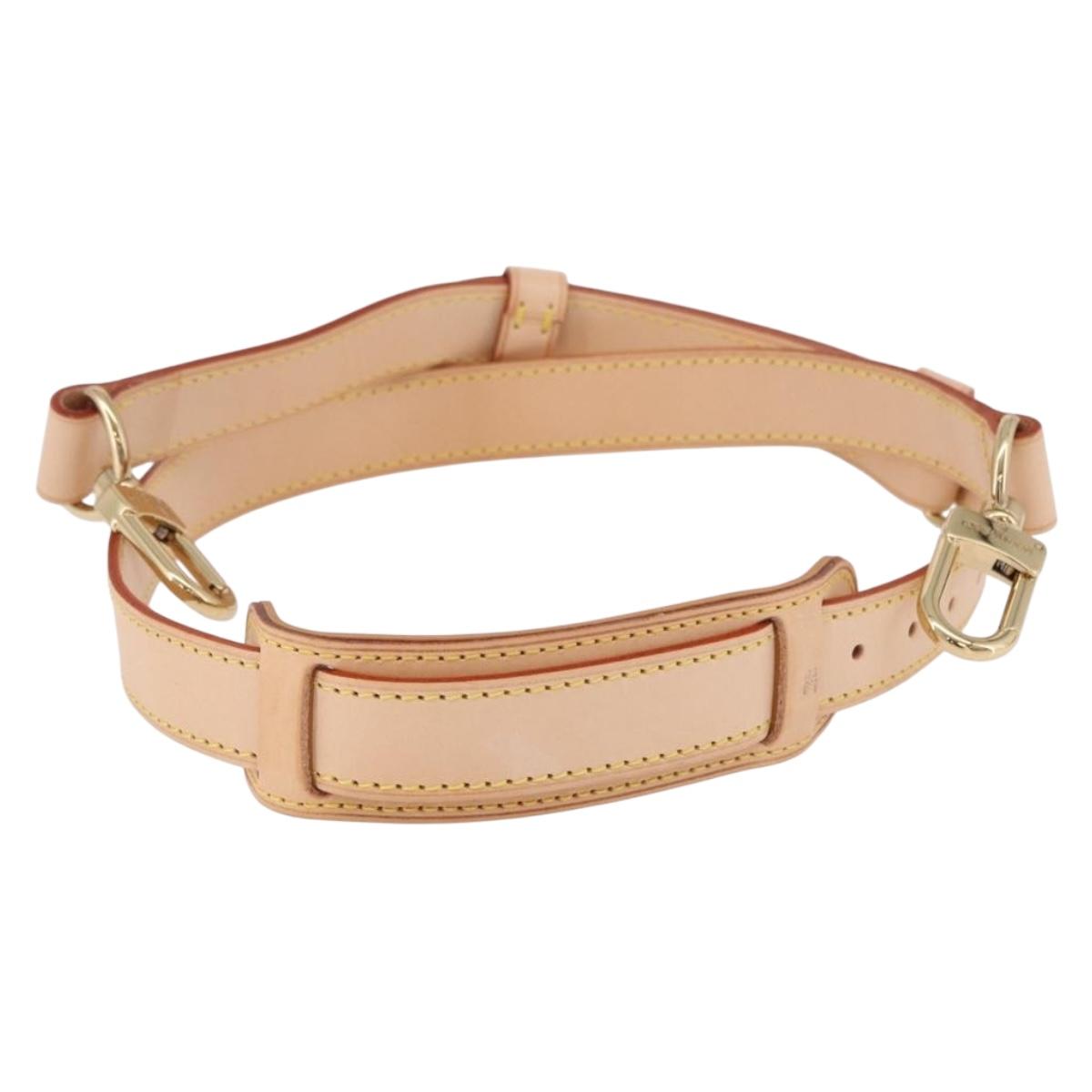 LOUIS VUITTON Adjustable Shoulder Strap Leather 39.4""-47.2"" Beige Auth fm5390