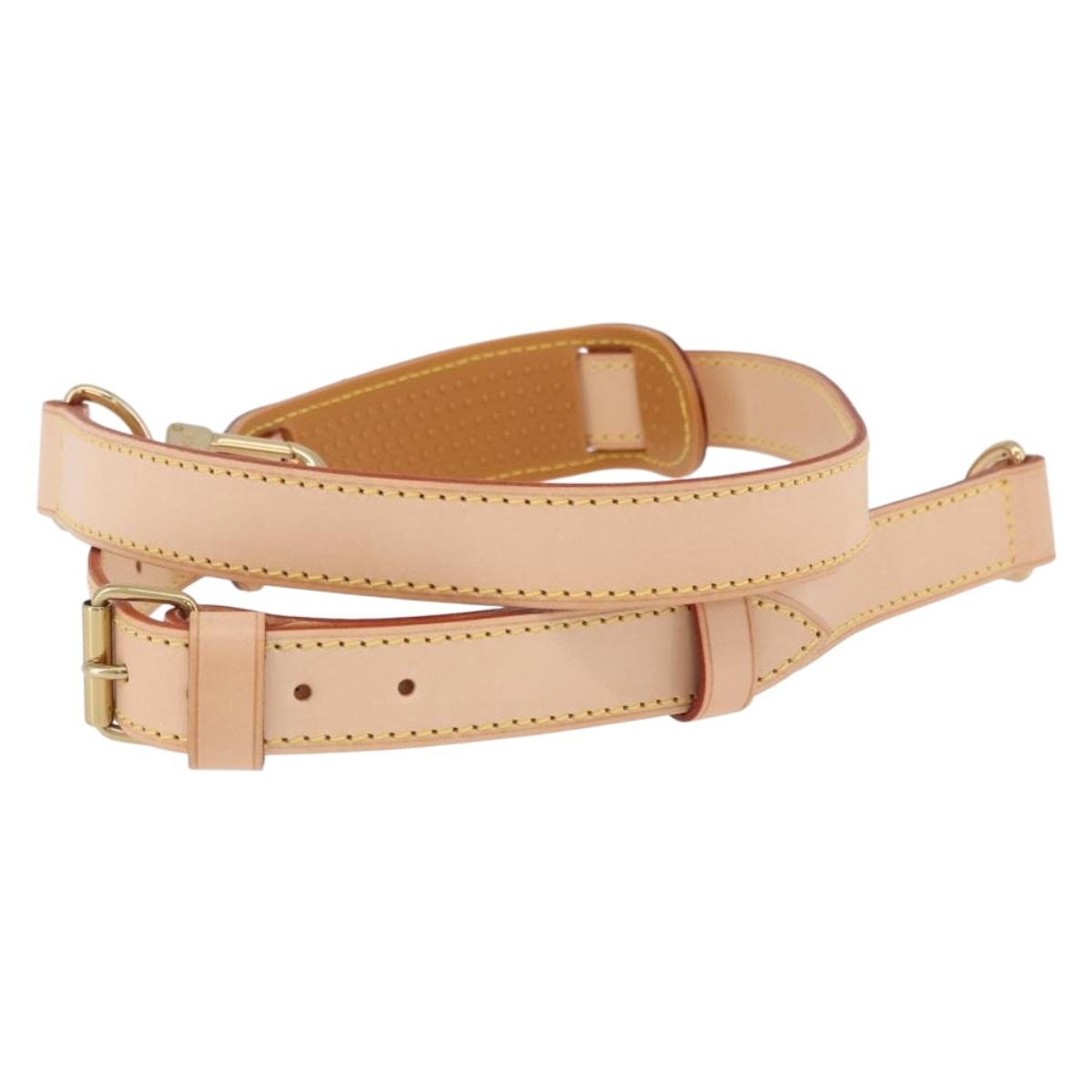 LOUIS VUITTON Adjustable Shoulder Strap Leather 39.4""-47.2"" Beige Auth fm5390