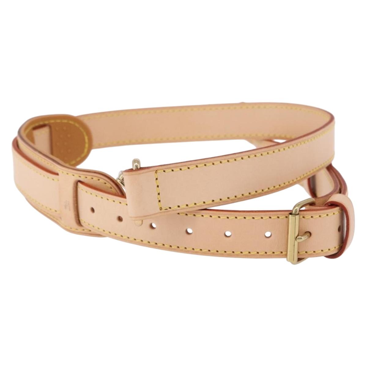 LOUIS VUITTON Adjustable Shoulder Strap Leather 39.4""-47.2"" Beige Auth fm5390