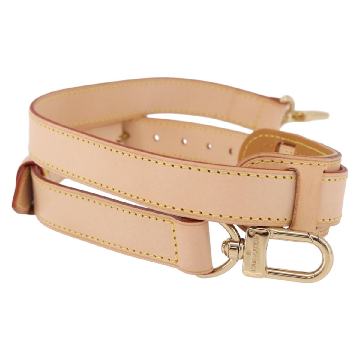 LOUIS VUITTON Adjustable Shoulder Strap Leather 39.4""-47.2"" Beige Auth fm5390