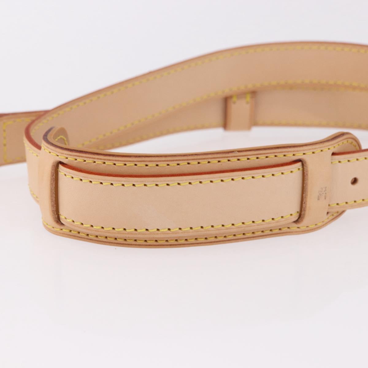 LOUIS VUITTON Adjustable Shoulder Strap Leather 39.4""-47.2"" Beige Auth fm5390