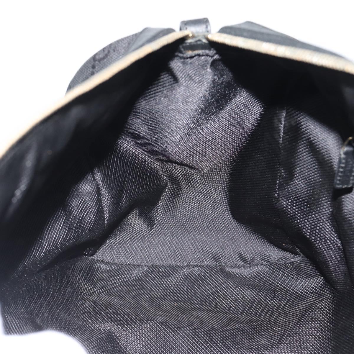 GUCCI GG Canvas Boston Bag Black Gold 000 0846 Auth fm5397V