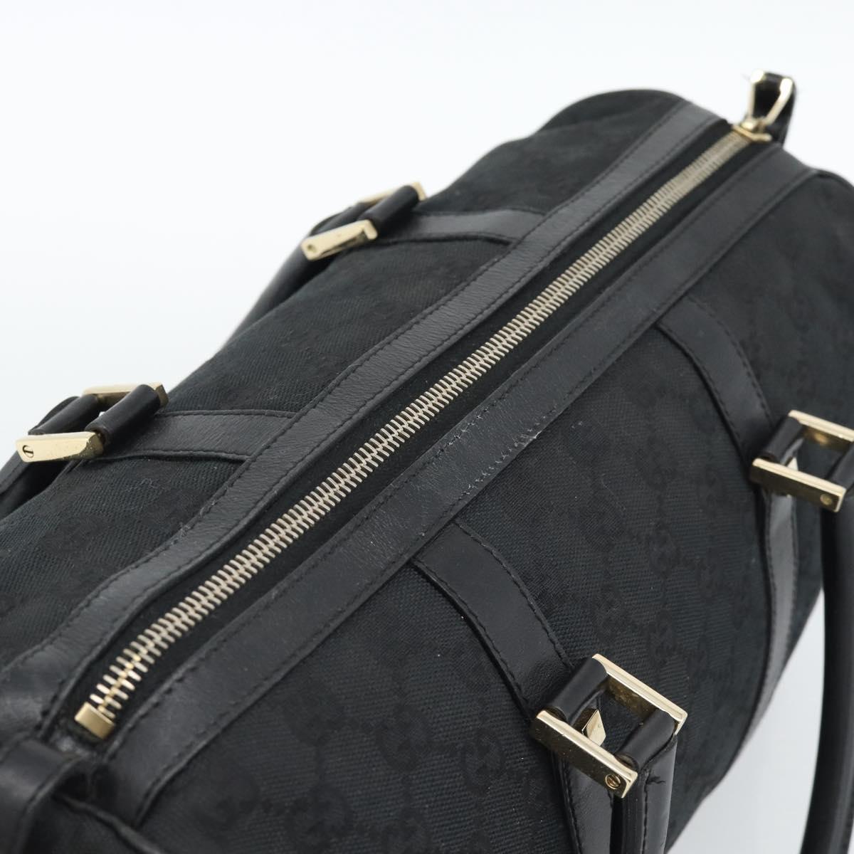 GUCCI GG Canvas Boston Bag Black Gold 000 0846 Auth fm5397V