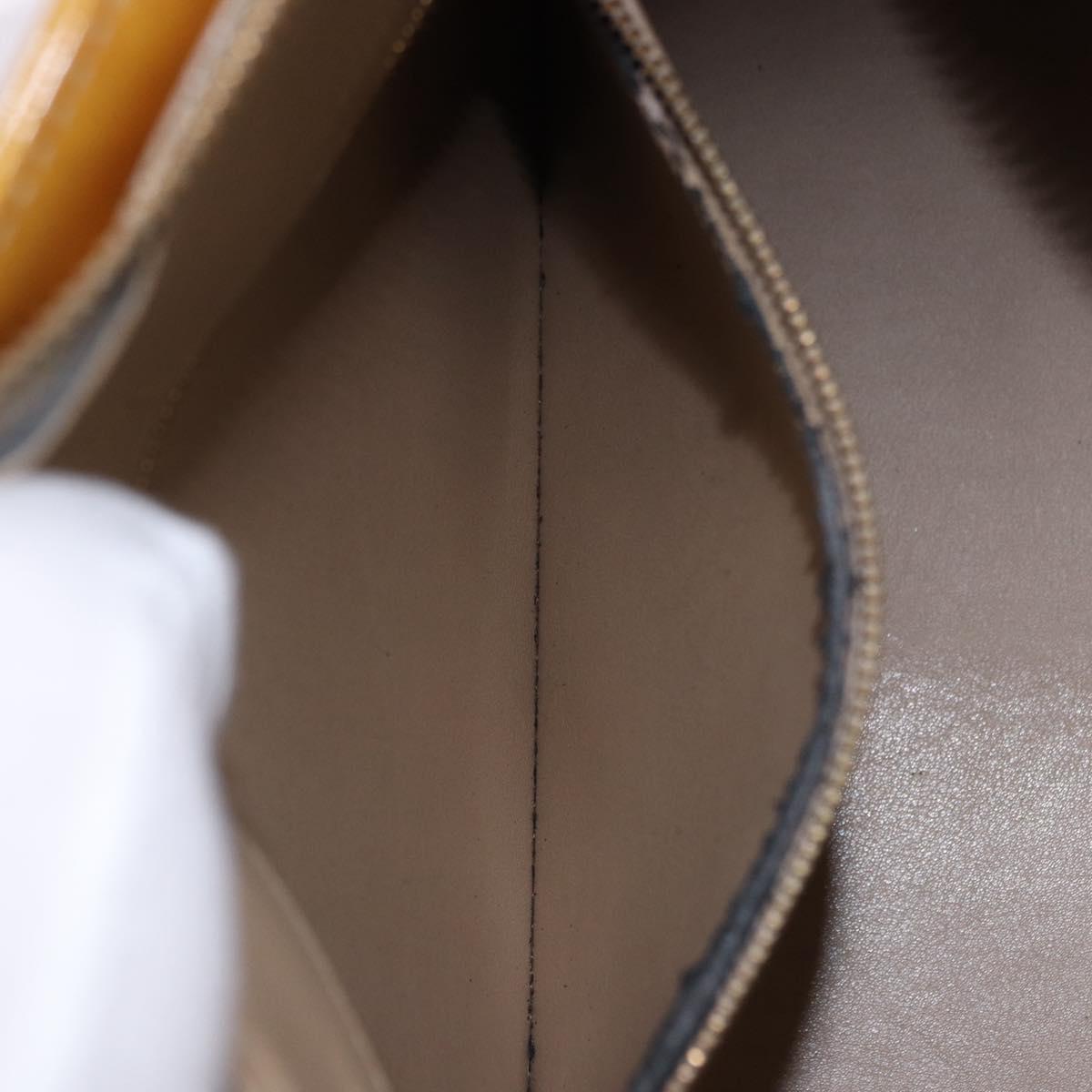 LOUIS VUITTON Monogram Vernis Houston Hand Bag Beige M91004 LV Auth fm5399