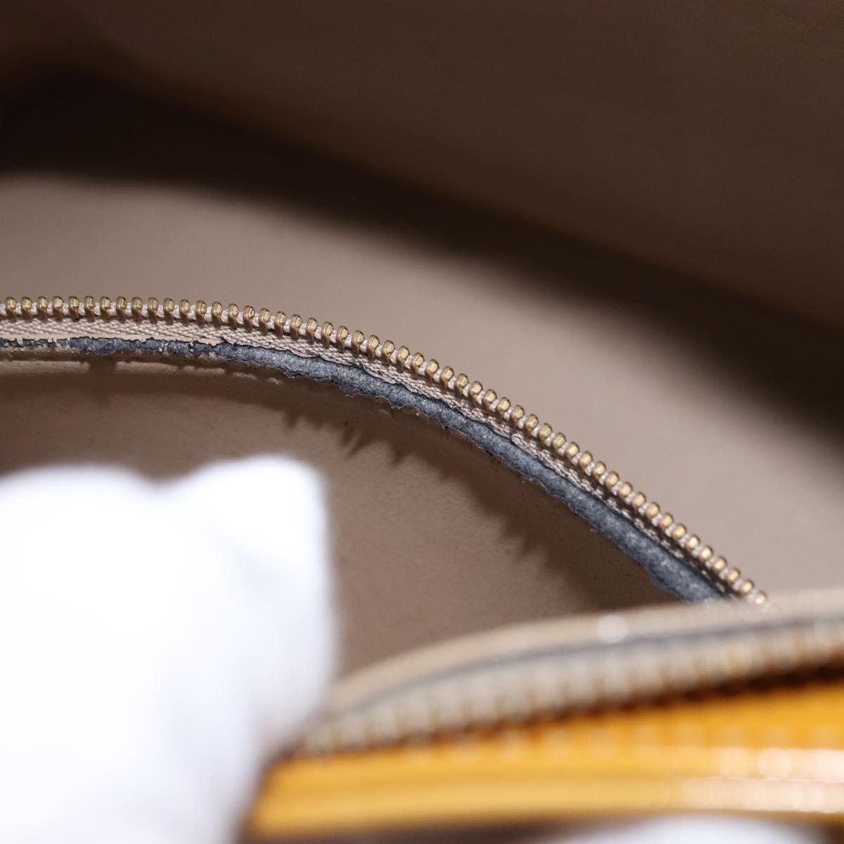 LOUIS VUITTON Monogram Vernis Houston Hand Bag Beige M91004 LV Auth fm5399