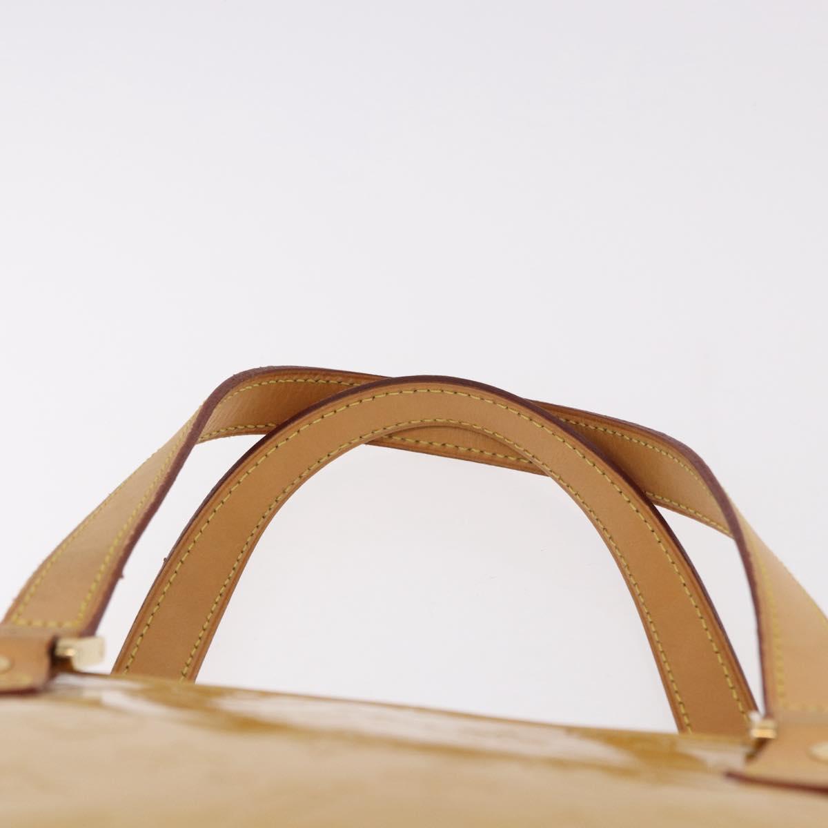 LOUIS VUITTON Monogram Vernis Houston Hand Bag Beige M91004 LV Auth fm5399