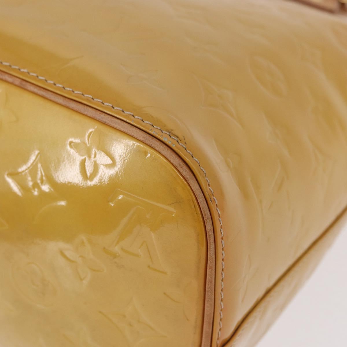 LOUIS VUITTON Monogram Vernis Houston Hand Bag Beige M91004 LV Auth fm5400