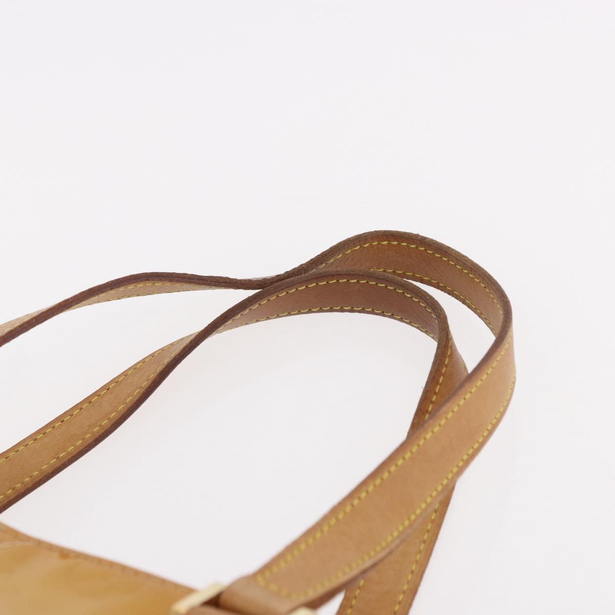 LOUIS VUITTON Monogram Vernis Houston Hand Bag Beige M91004 LV Auth fm5400