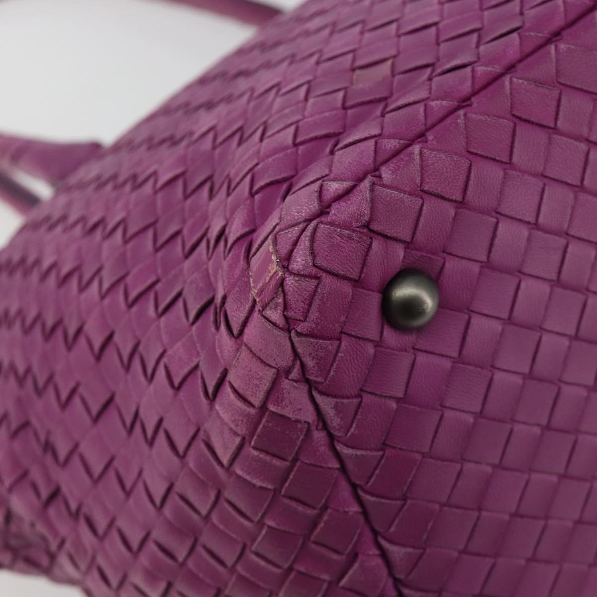 BOTTEGA VENETA INTRECCIATO Tote Bag Leather Purple Auth fm5403