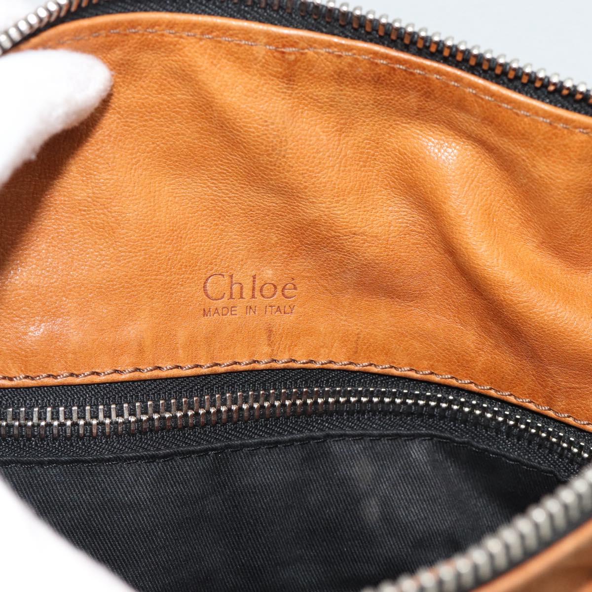 Chloe Betty Shoulder Bag Leather Brown Gold Silver Auth fm5404A
