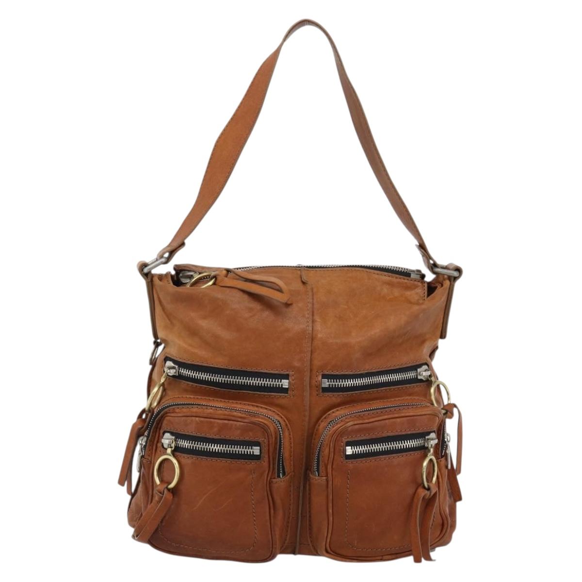 Chloe Betty Shoulder Bag Leather Brown Gold Silver Auth fm5404A