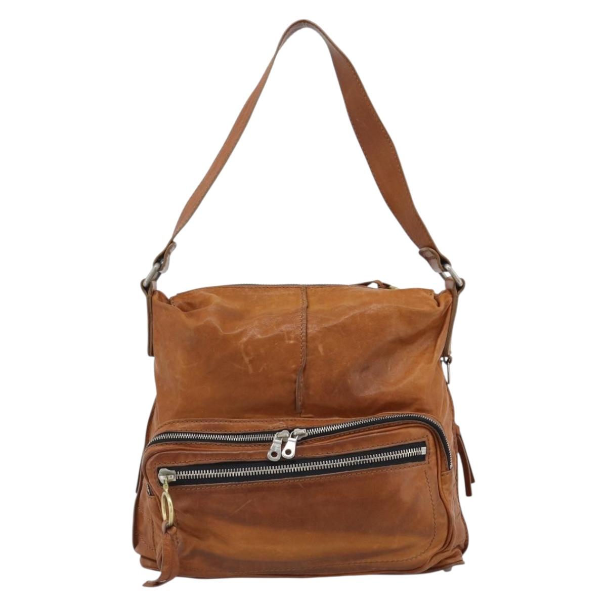 Chloe Betty Shoulder Bag Leather Brown Gold Silver Auth fm5404A