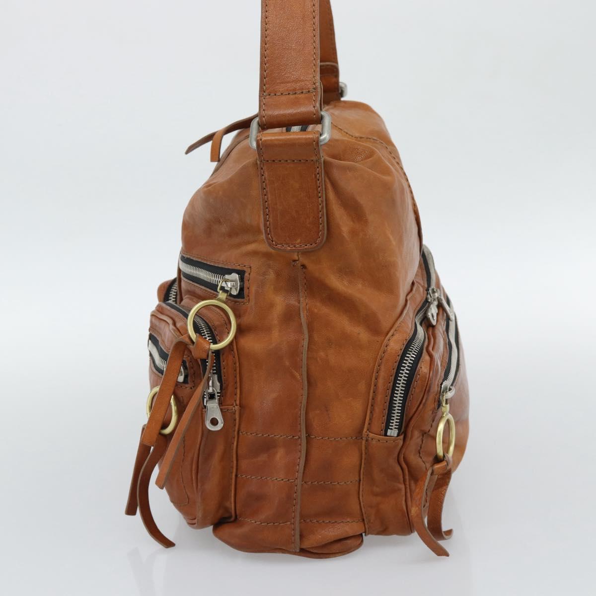 Chloe Betty Shoulder Bag Leather Brown Gold Silver Auth fm5404A