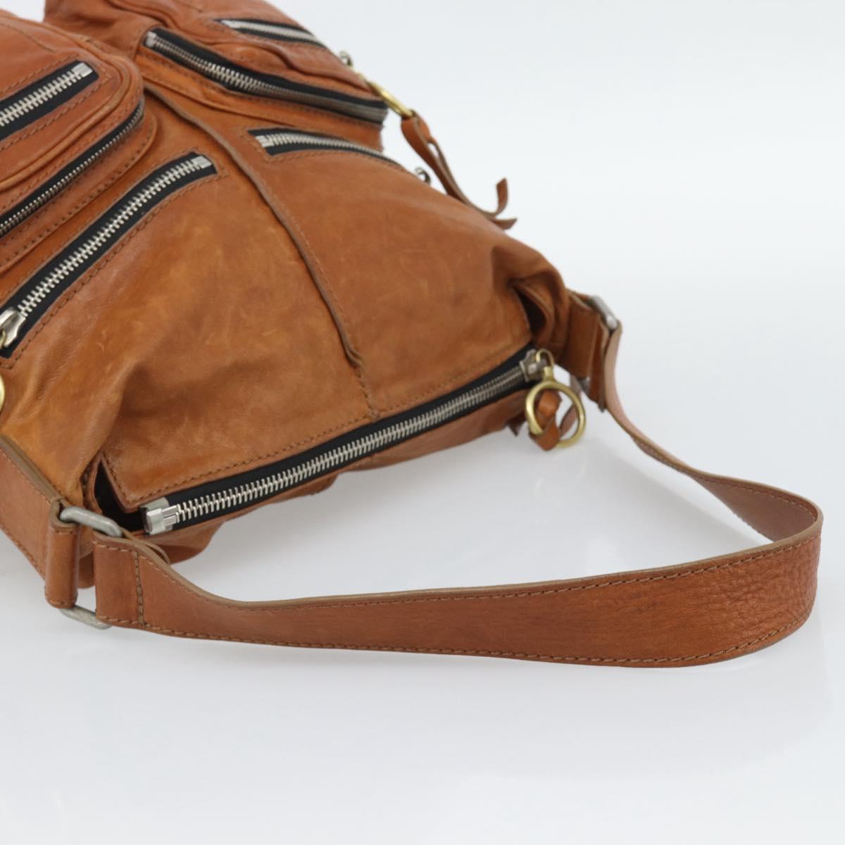 Chloe Betty Shoulder Bag Leather Brown Gold Silver Auth fm5404A
