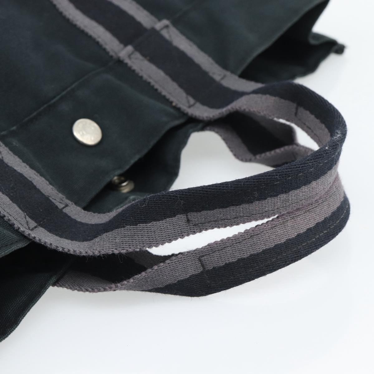 HERMES Fourre Tout MM Hand Bag Canvas 3 Set Navy Black Red Auth fm5405A