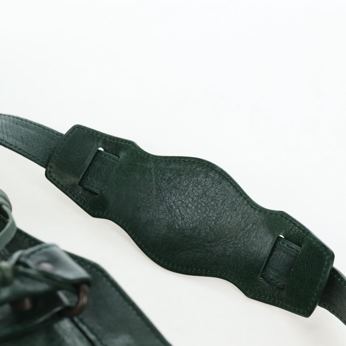 BALENCIAGA The City Hand Bag Leather 2way Green 115748 Auth fm5410V