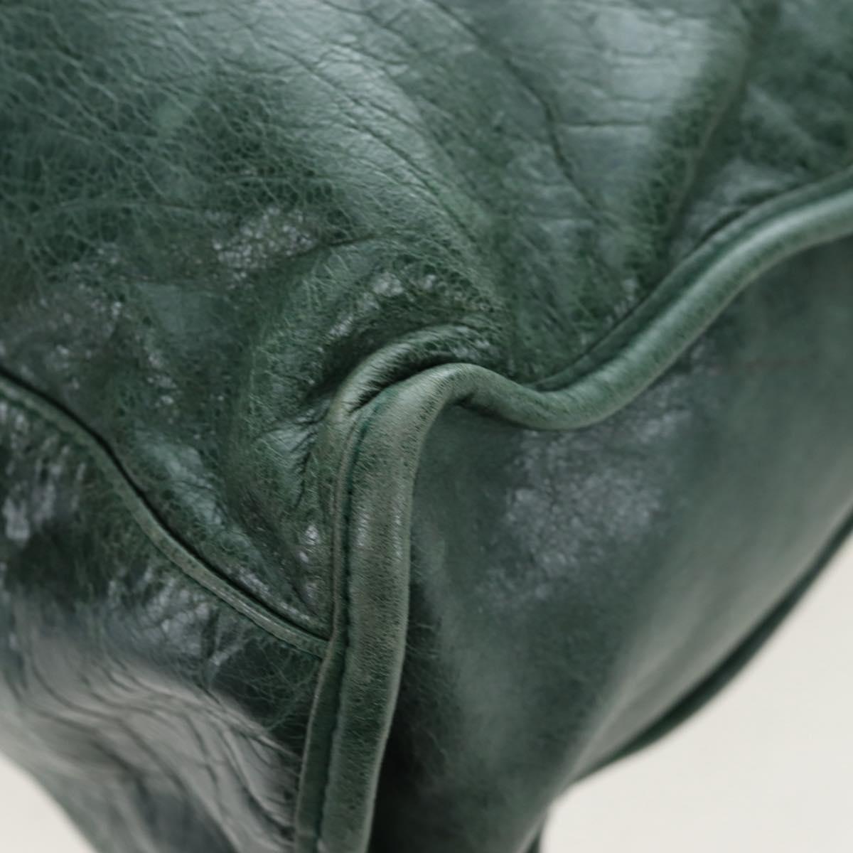 BALENCIAGA The City Hand Bag Leather 2way Green 115748 Auth fm5410V