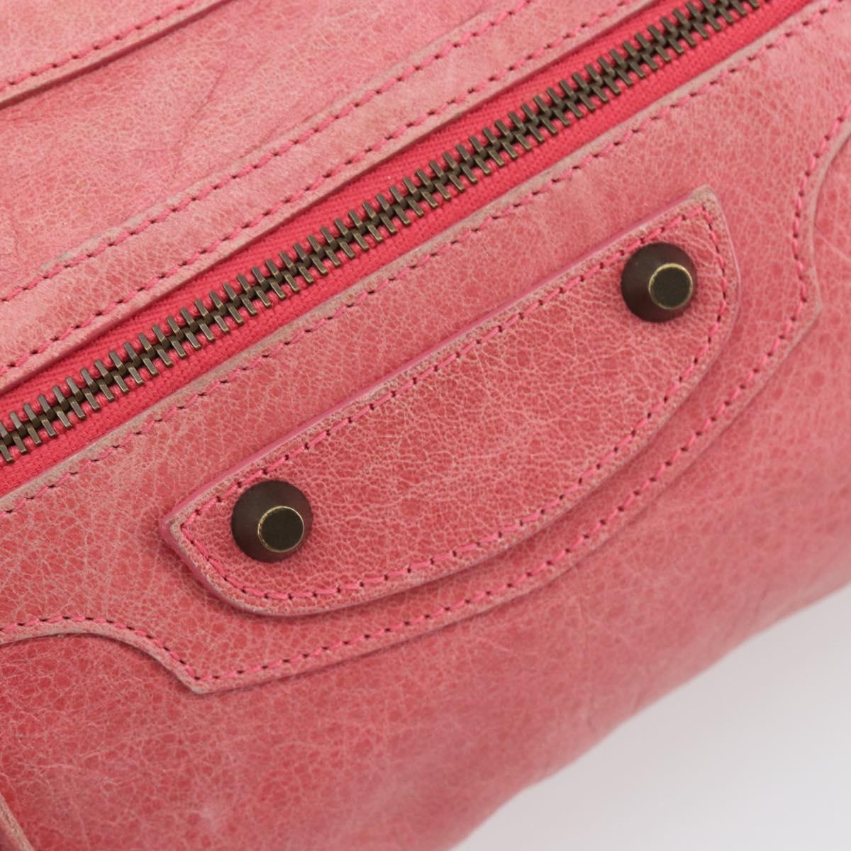 BALENCIAGA The First Hand Bag Leather 2way Pink 103208 6643 Auth fm5411V