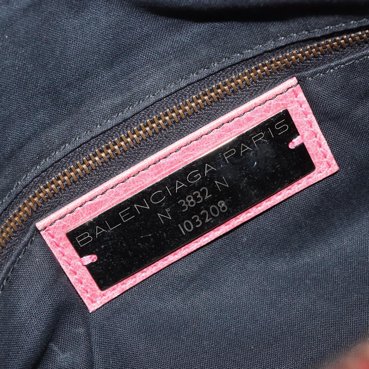 BALENCIAGA The First Hand Bag Leather 2way Pink 103208 6643 Auth fm5411V
