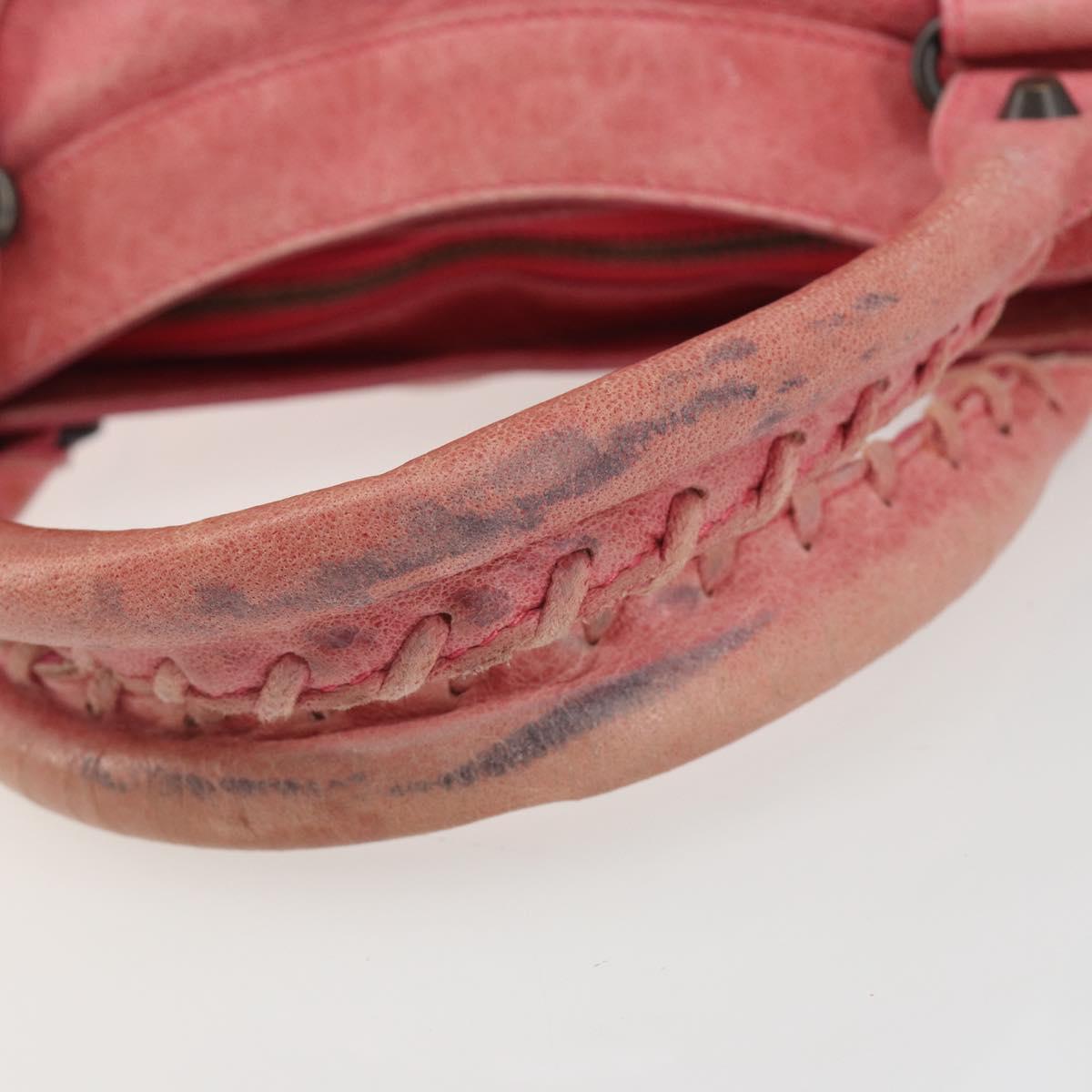 BALENCIAGA The First Hand Bag Leather 2way Pink 103208 6643 Auth fm5411V