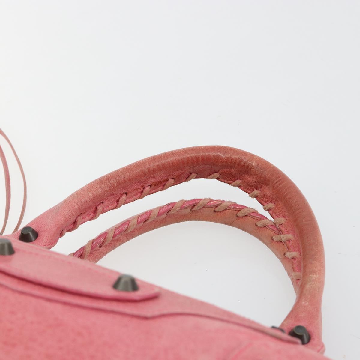 BALENCIAGA The First Hand Bag Leather 2way Pink 103208 6643 Auth fm5411V