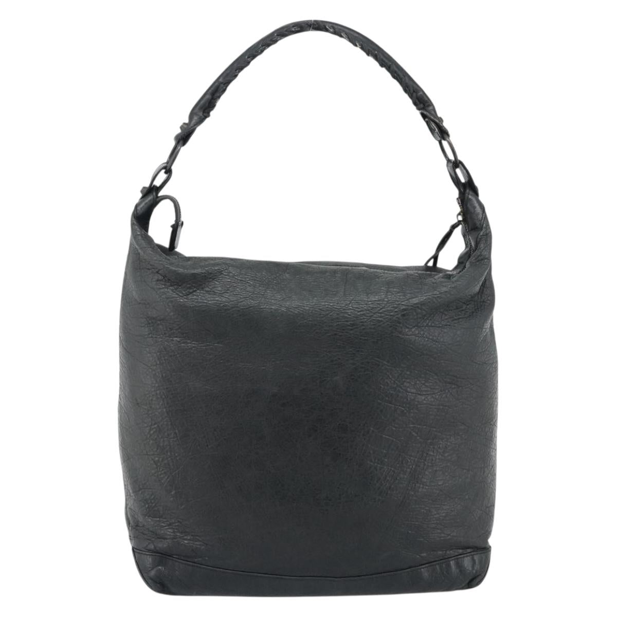 BALENCIAGA The Day Shoulder Bag Leather Green 140442 Auth fm5412V