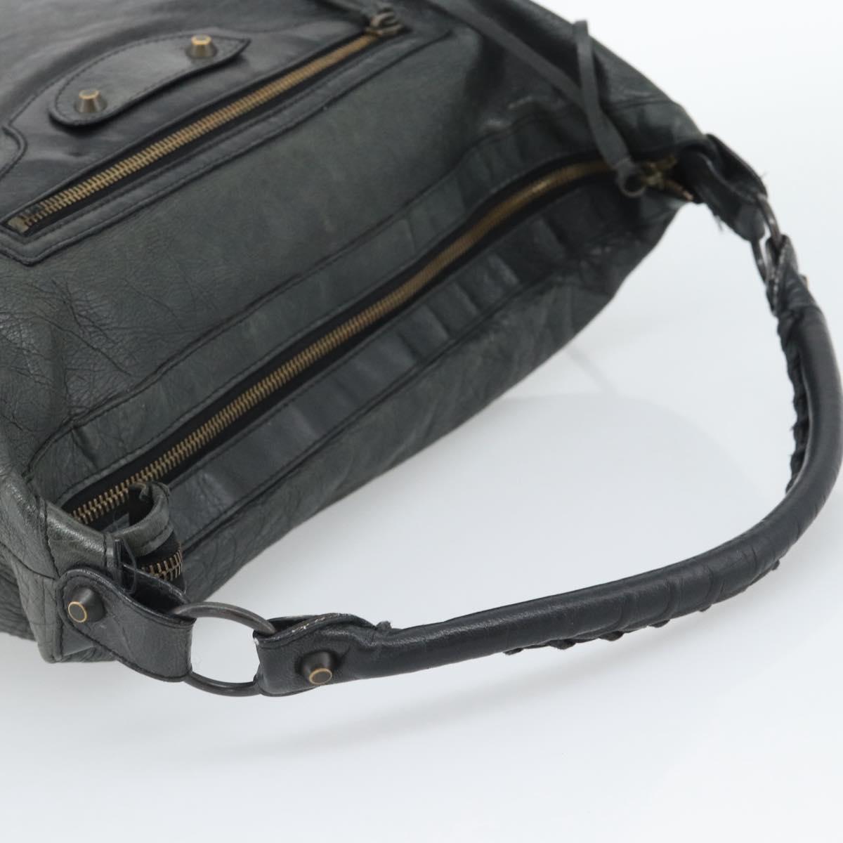 BALENCIAGA The Day Shoulder Bag Leather Green 140442 Auth fm5412V