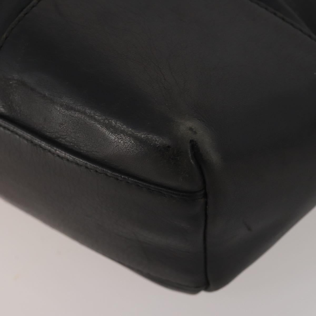 LOEWE Clutch Bag Leather 2 Set Black Auth fm5416