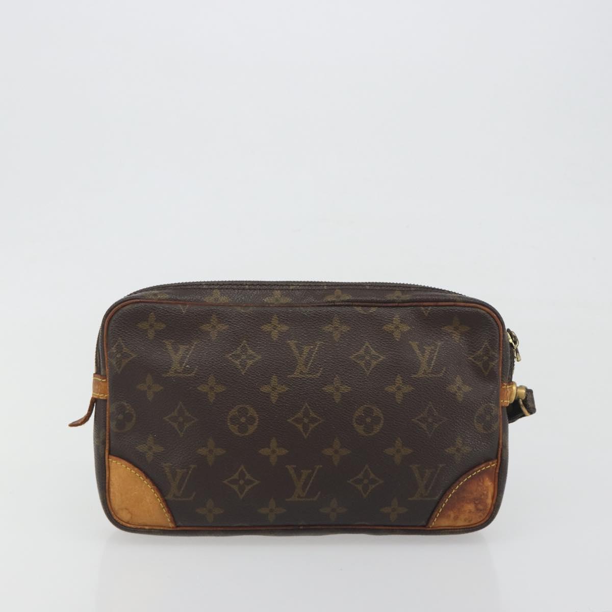 LOUIS VUITTON Monogram Marly Dragonne GM Clutch Bag 2 Set M51825 LV Auth fm5417