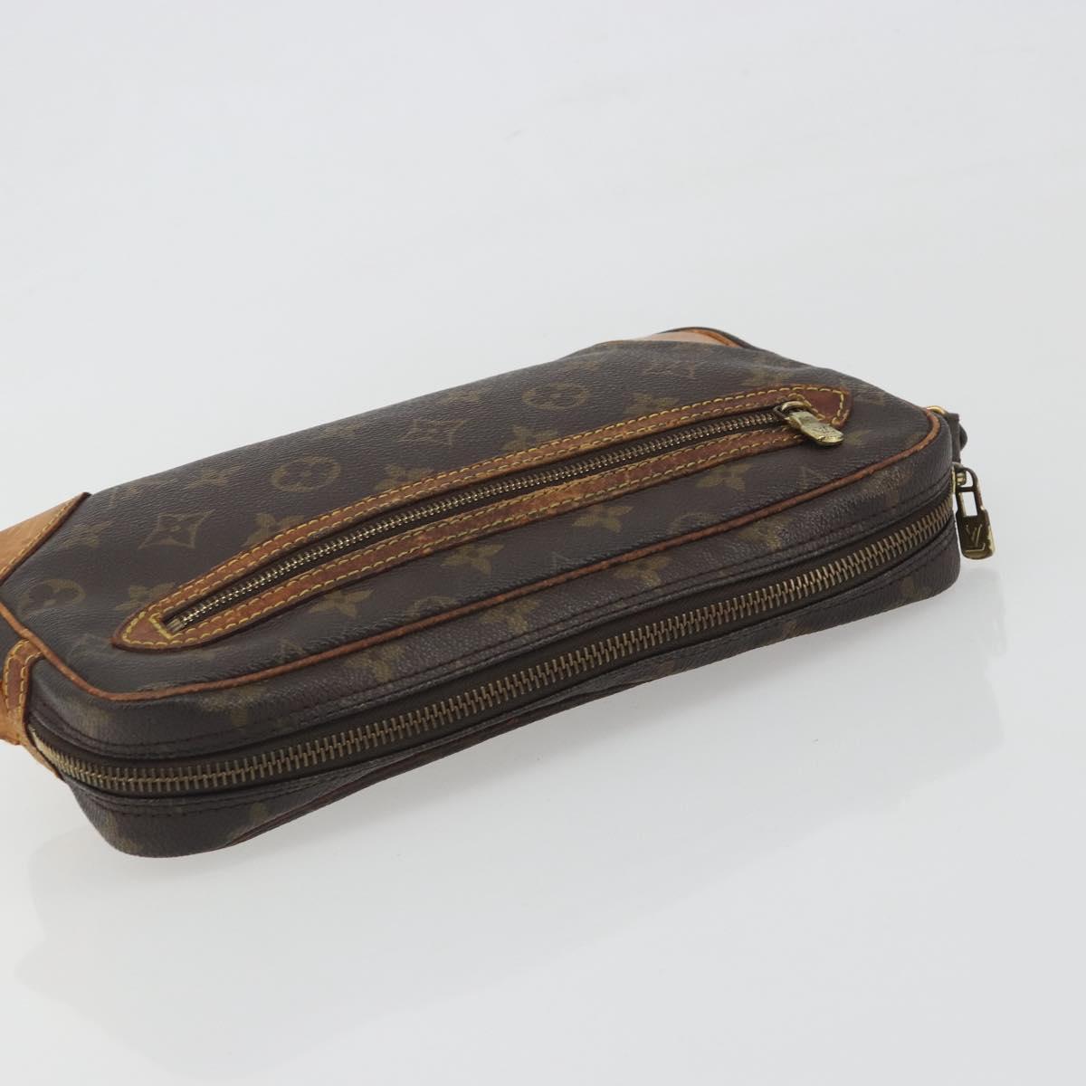 LOUIS VUITTON Monogram Marly Dragonne GM Clutch Bag 2 Set M51825 LV Auth fm5417