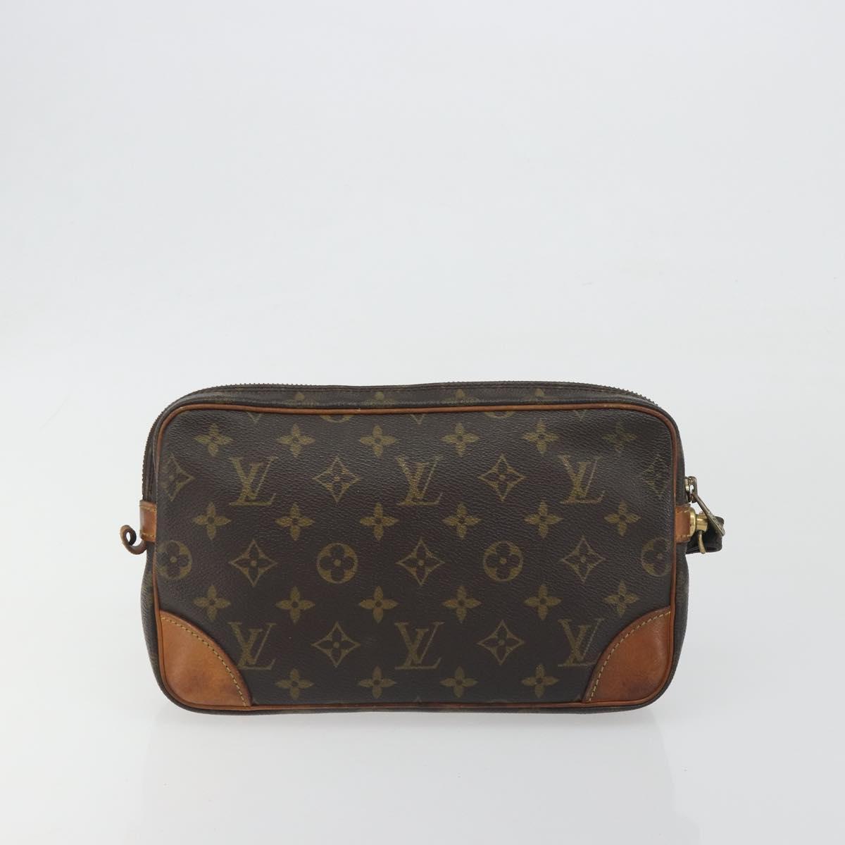 LOUIS VUITTON Monogram Marly Dragonne GM Clutch Bag 2 Set M51825 LV Auth fm5417