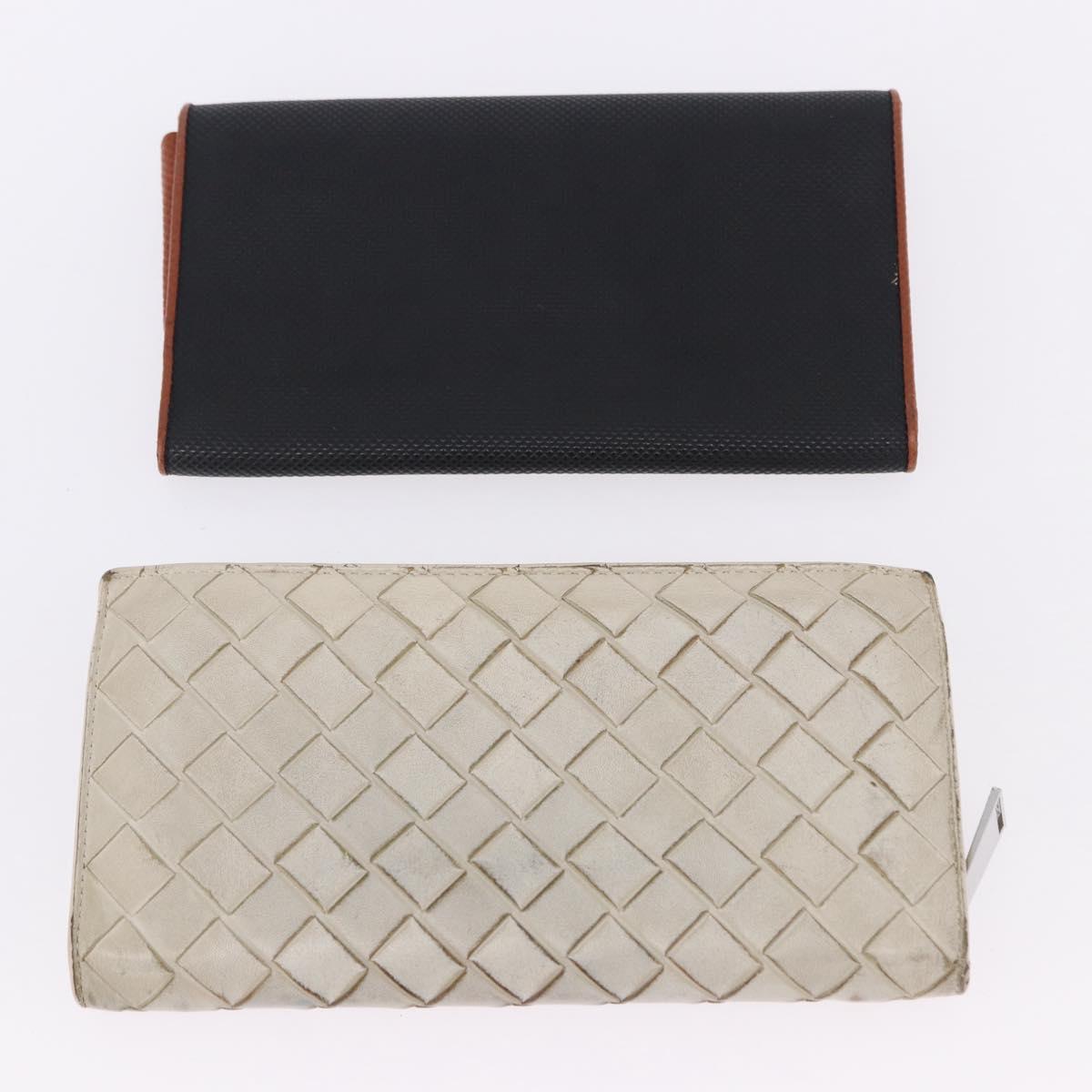 BOTTEGAVENETA INTRECCIATO Wallet Leather 4 Set Pink Brown black Auth fm5424