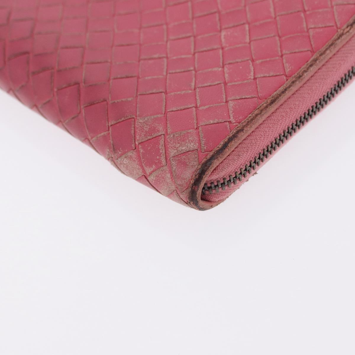BOTTEGAVENETA INTRECCIATO Wallet Leather 4 Set Pink Brown black Auth fm5424
