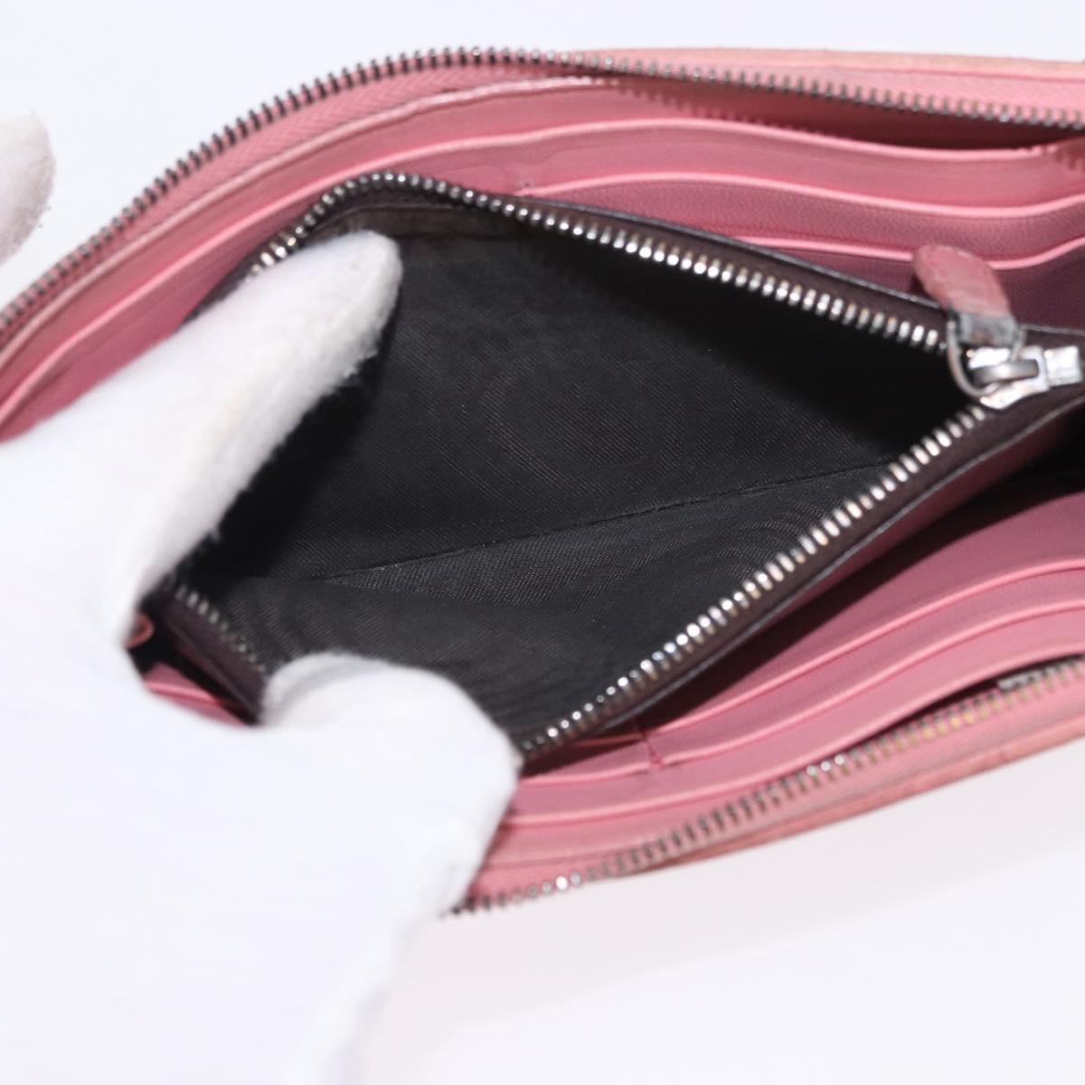 BOTTEGAVENETA INTRECCIATO Wallet Leather 4 Set Pink Brown black Auth fm5424