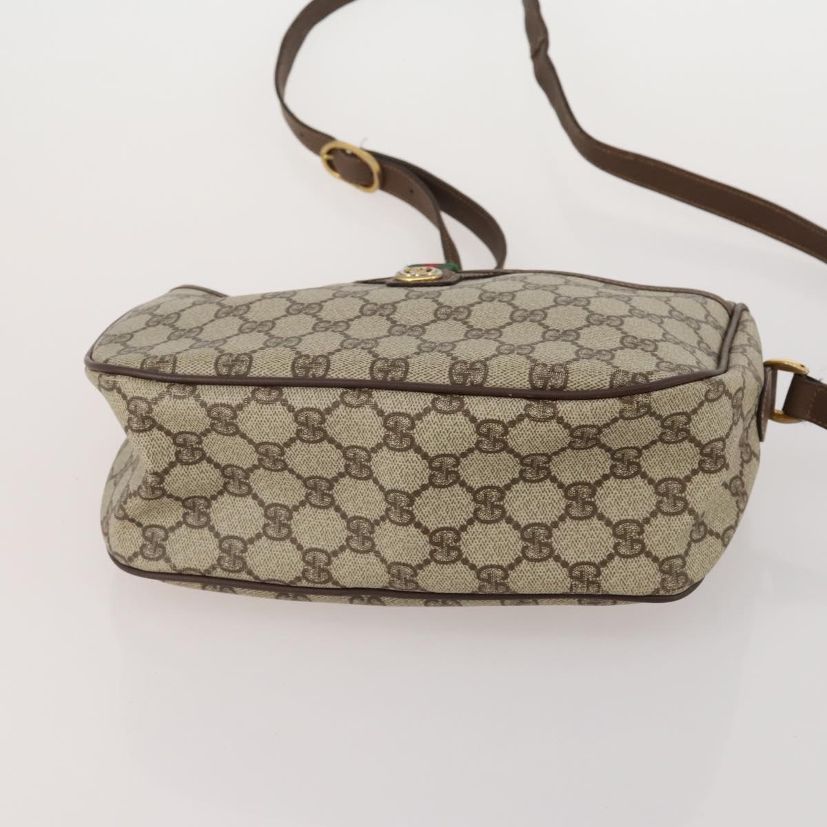 GUCCI GG Supreme WebSherry Line Sherry Line Bag PVC 2 Set Beige Navy Auth fm5425