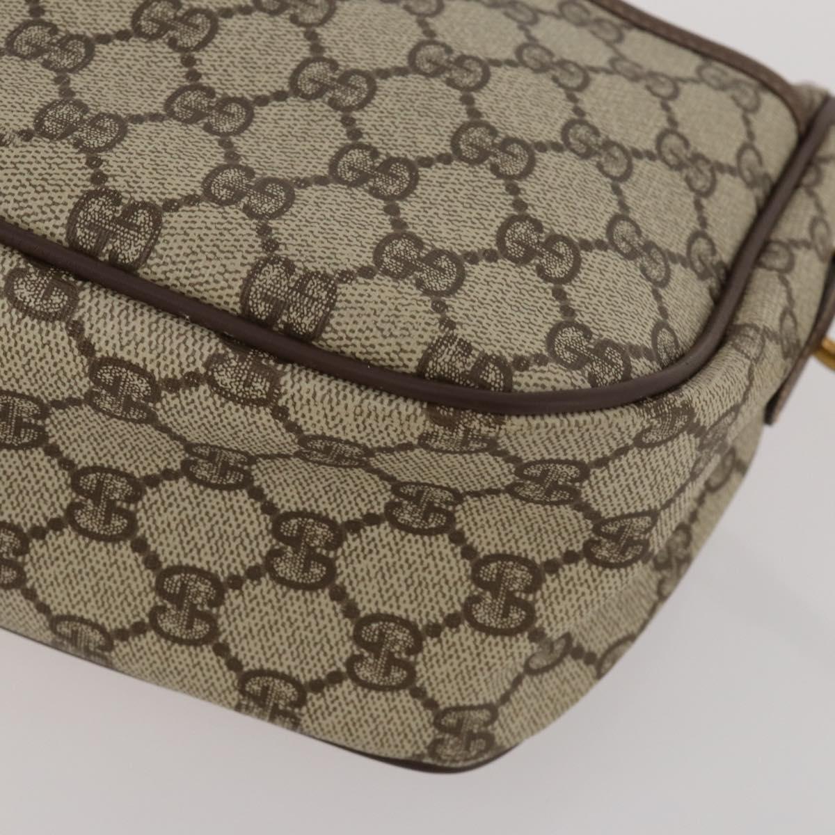 GUCCI GG Supreme WebSherry Line Sherry Line Bag PVC 2 Set Beige Navy Auth fm5425