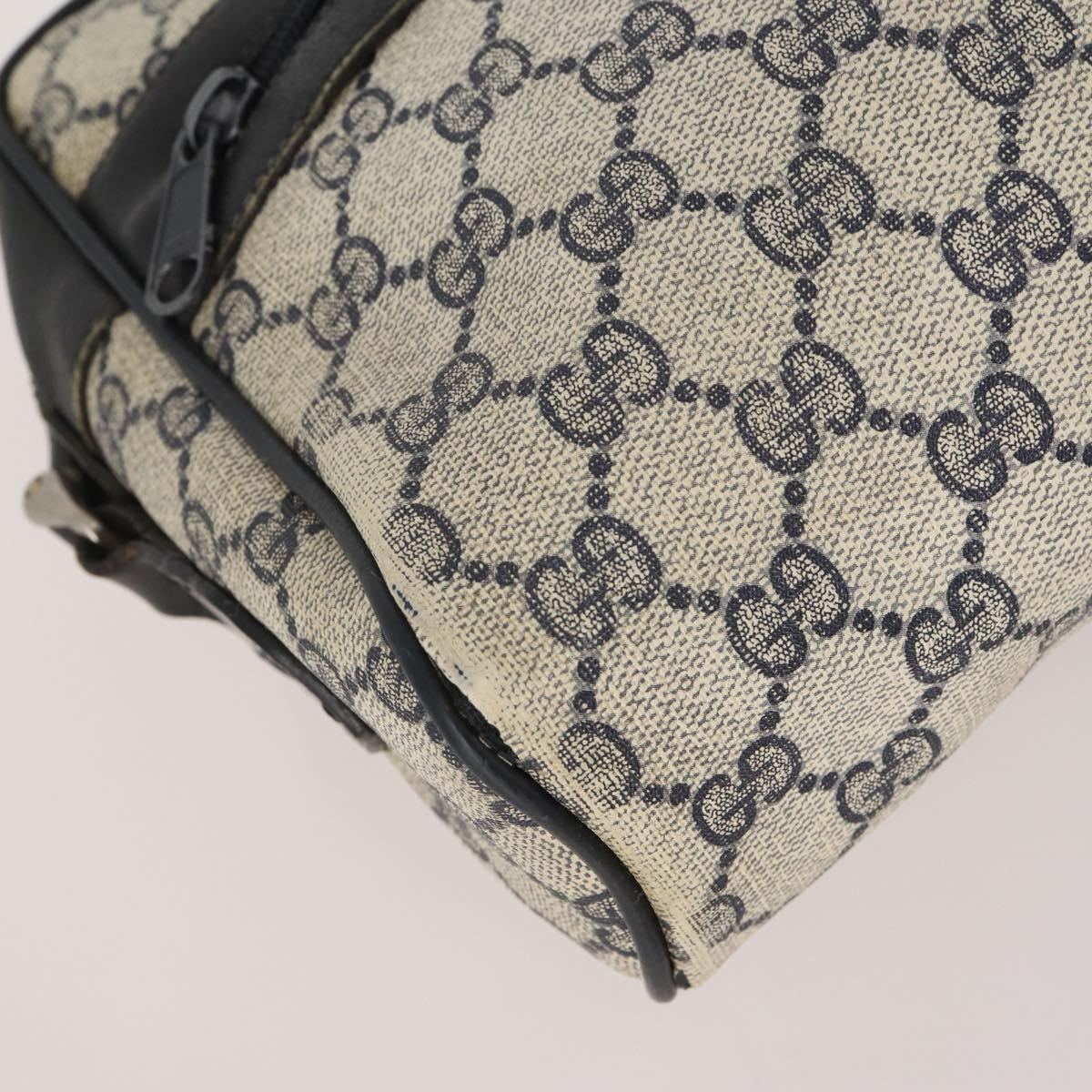 GUCCI GG Supreme WebSherry Line Sherry Line Bag PVC 2 Set Beige Navy Auth fm5425