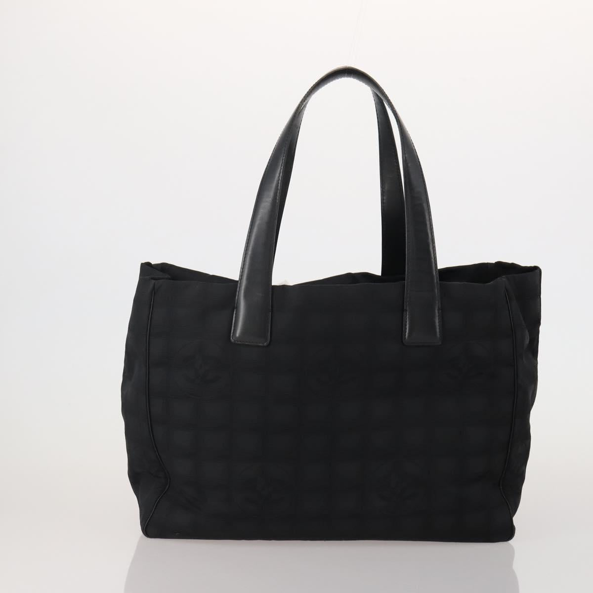 CHANEL New Travel Line Tote Bag Nylon 2 Set Black Pink CC Auth fm5434