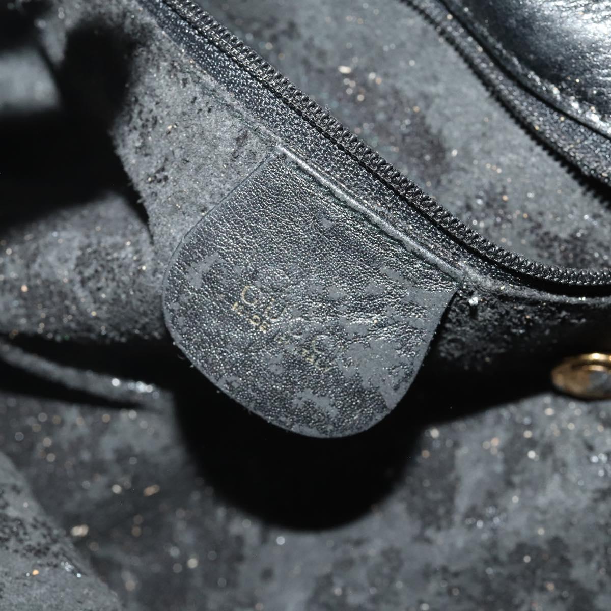 GUCCI Bamboo Backpack Leather Black Gold 003 2855 0043 Auth fm5435