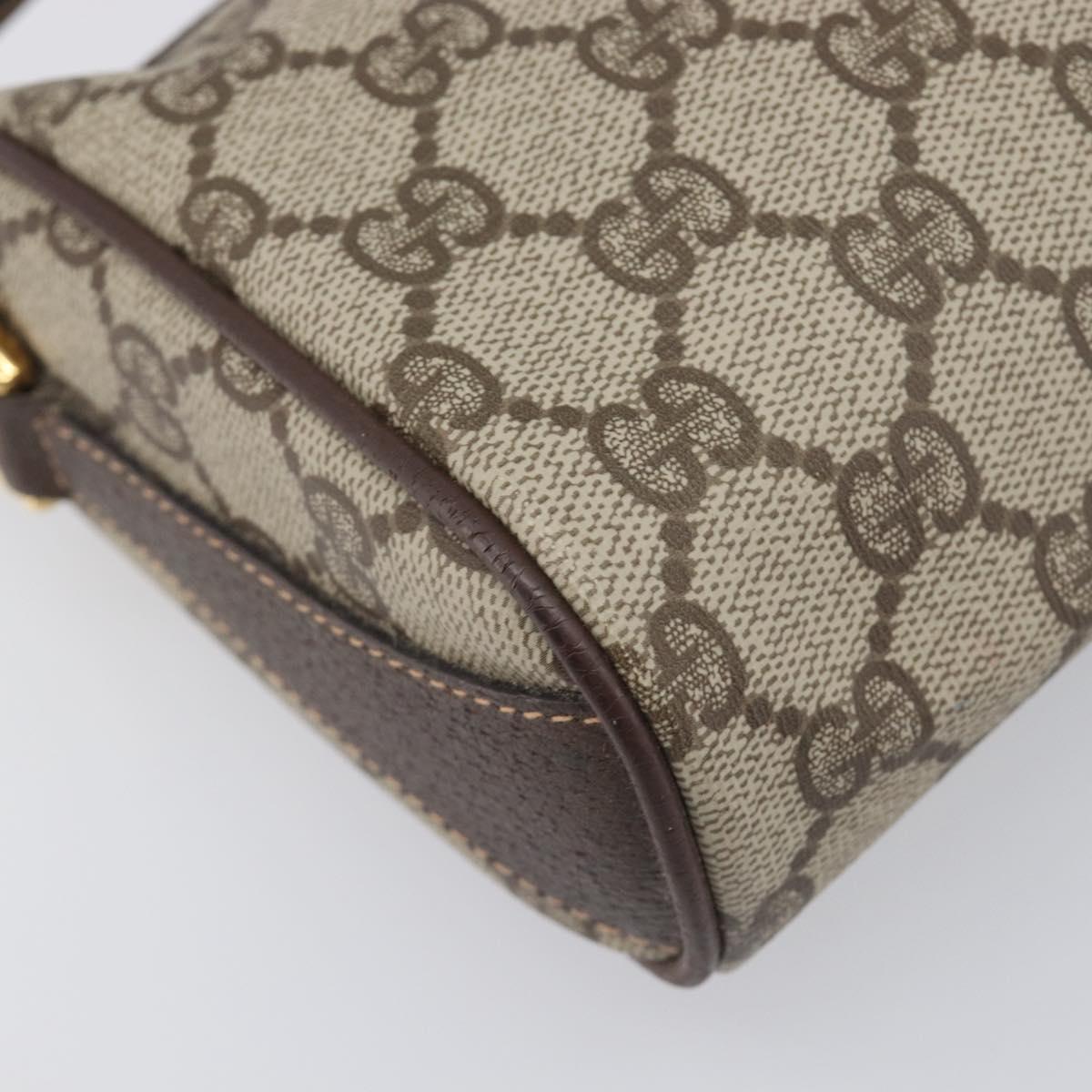 GUCCI GG Supreme Web Sherry Line Bag PVC Beige Gold 89 02 018 Auth fm5436
