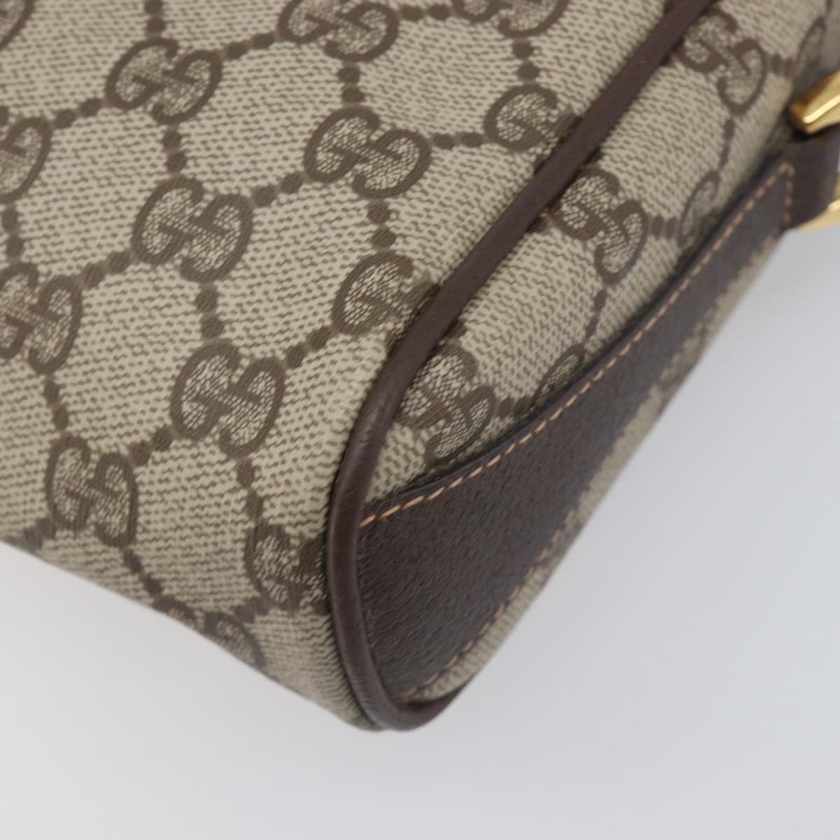 GUCCI GG Supreme Web Sherry Line Bag PVC Beige Gold 89 02 018 Auth fm5436