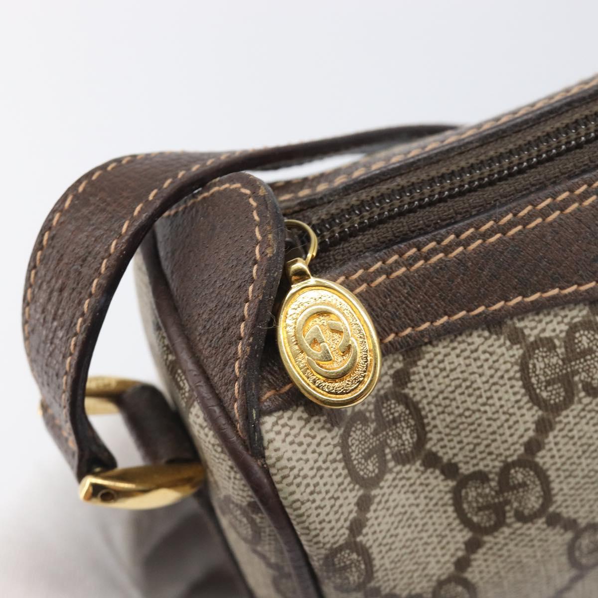 GUCCI GG Supreme Web Sherry Line Bag PVC Beige Gold 89 02 018 Auth fm5436