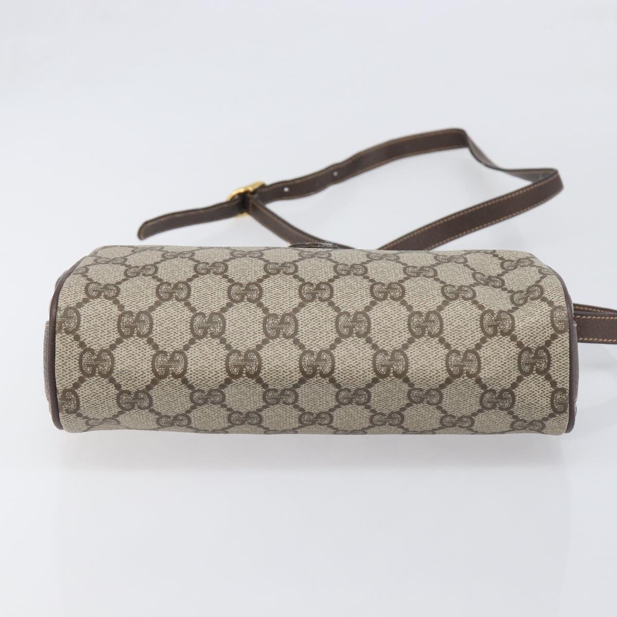 GUCCI GG Supreme Web Sherry Line Bag PVC Beige Gold 89 02 018 Auth fm5436