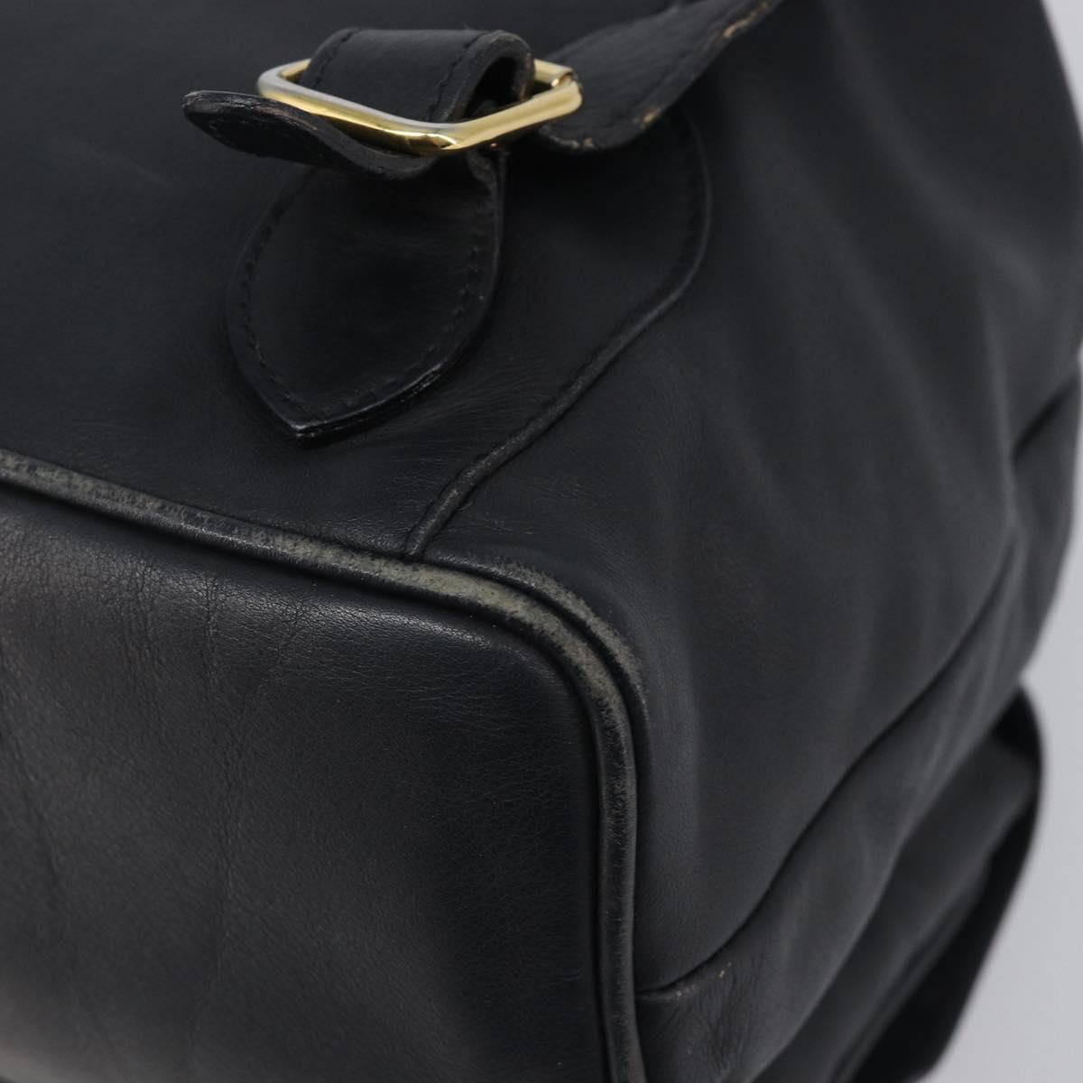 GUCCI Bamboo Backpack Leather Black Gold 003 2058 0016 Auth fm5437