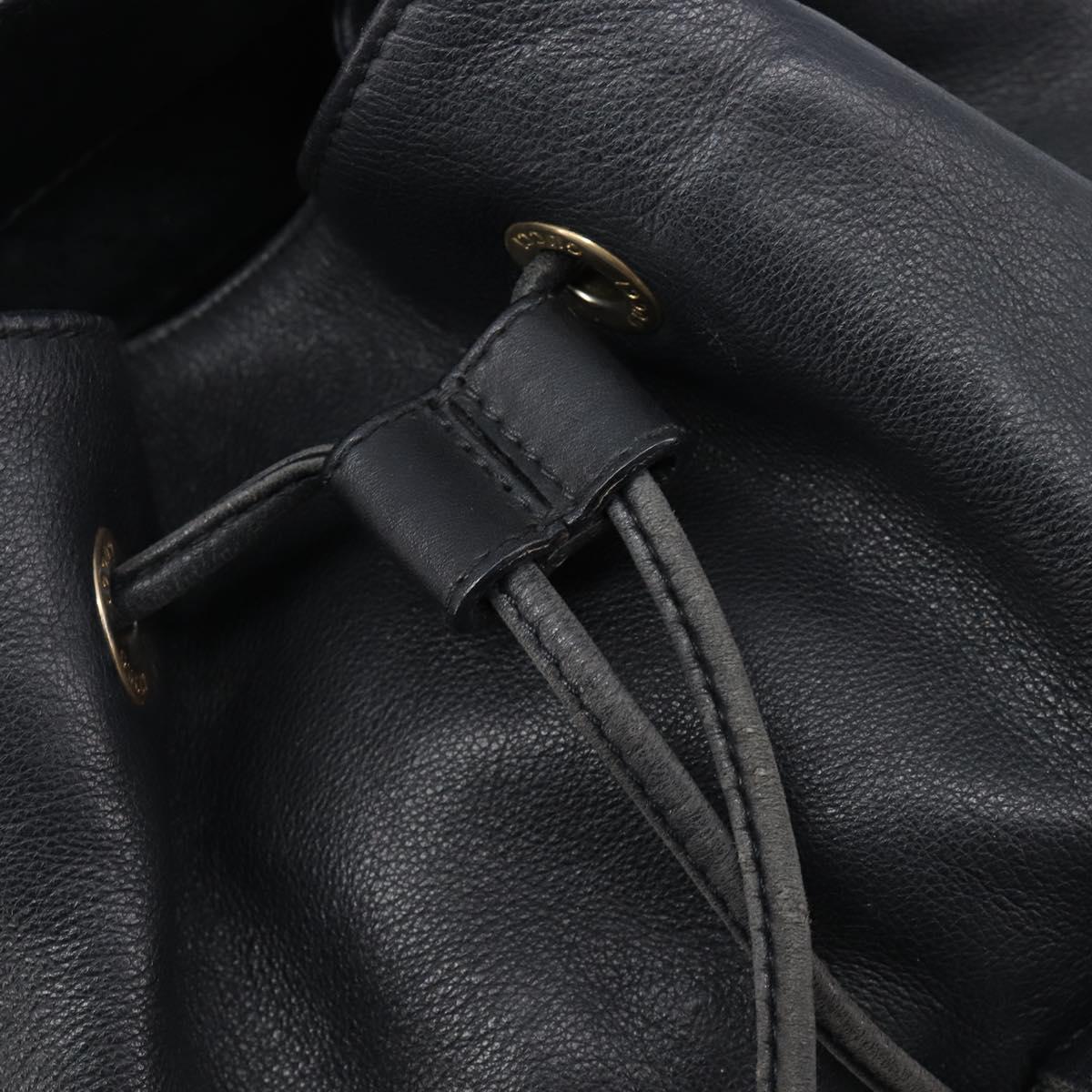 GUCCI Bamboo Backpack Leather Black Gold 003 2058 0016 Auth fm5437