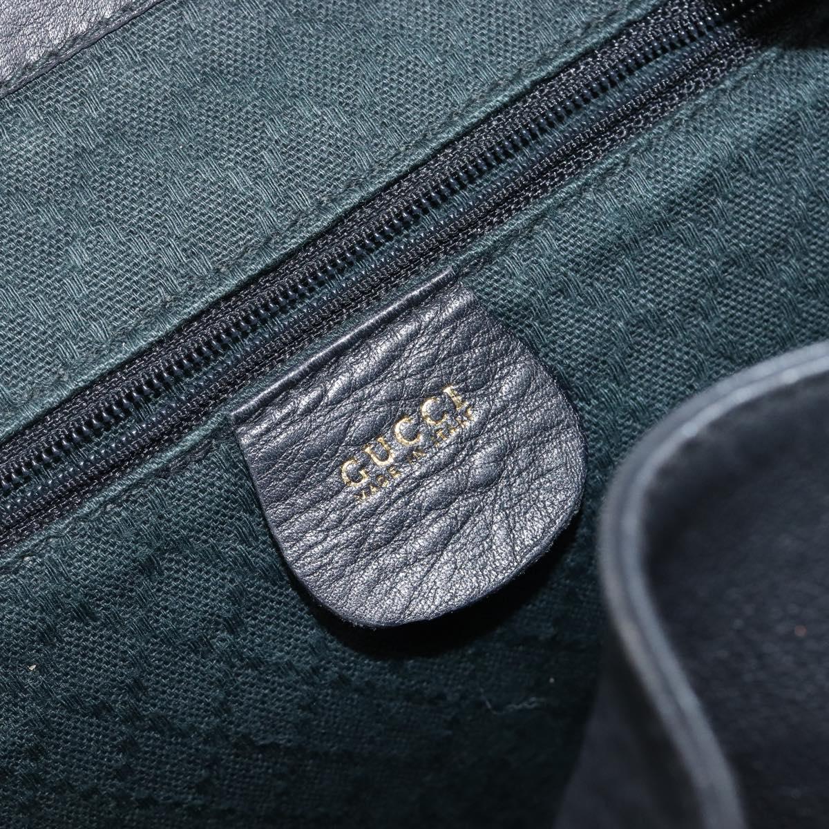 GUCCI Bamboo Backpack Leather Black Gold 003 2058 0016 Auth fm5437