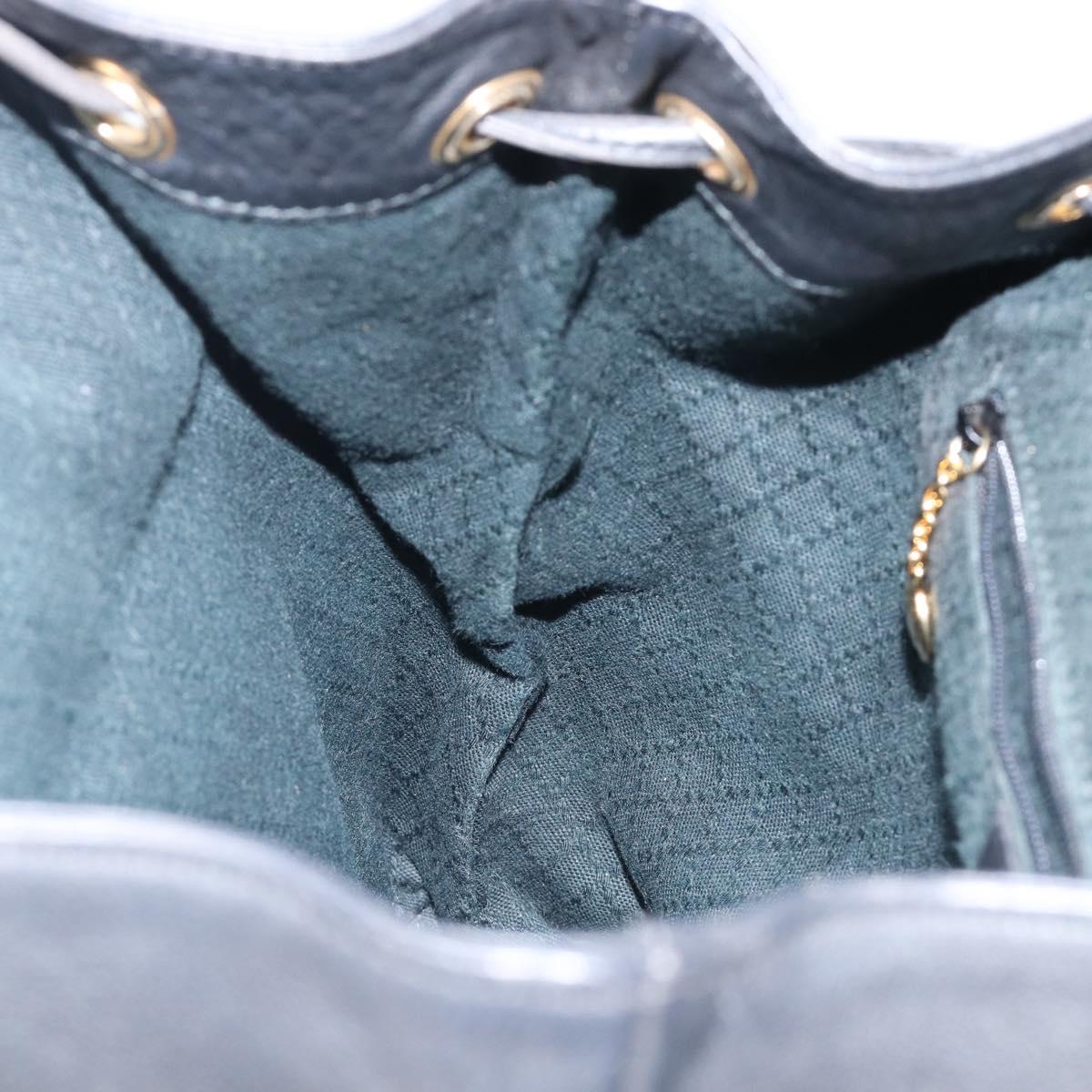GUCCI Bamboo Backpack Leather Black Gold 003 2058 0016 Auth fm5437