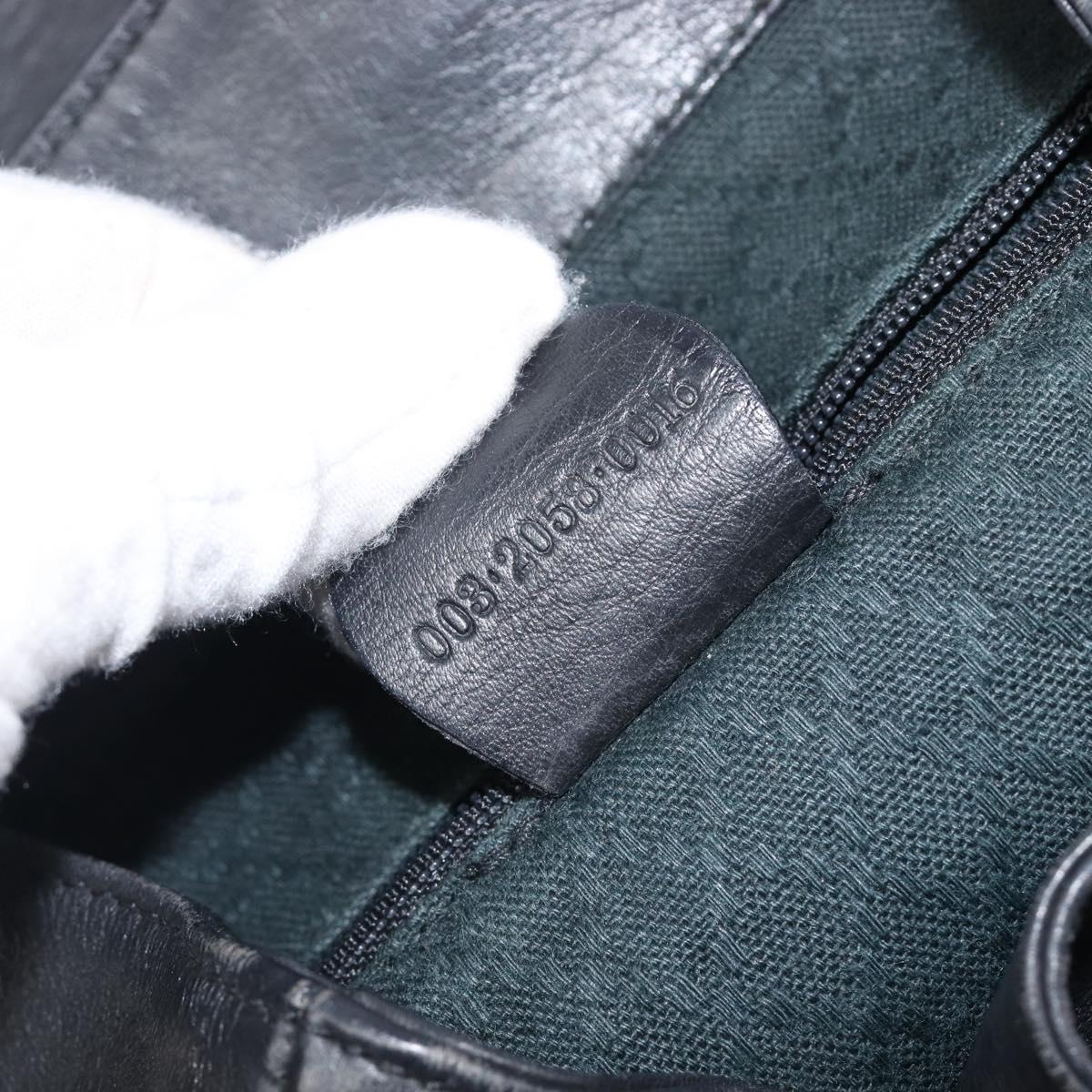 GUCCI Bamboo Backpack Leather Black Gold 003 2058 0016 Auth fm5437