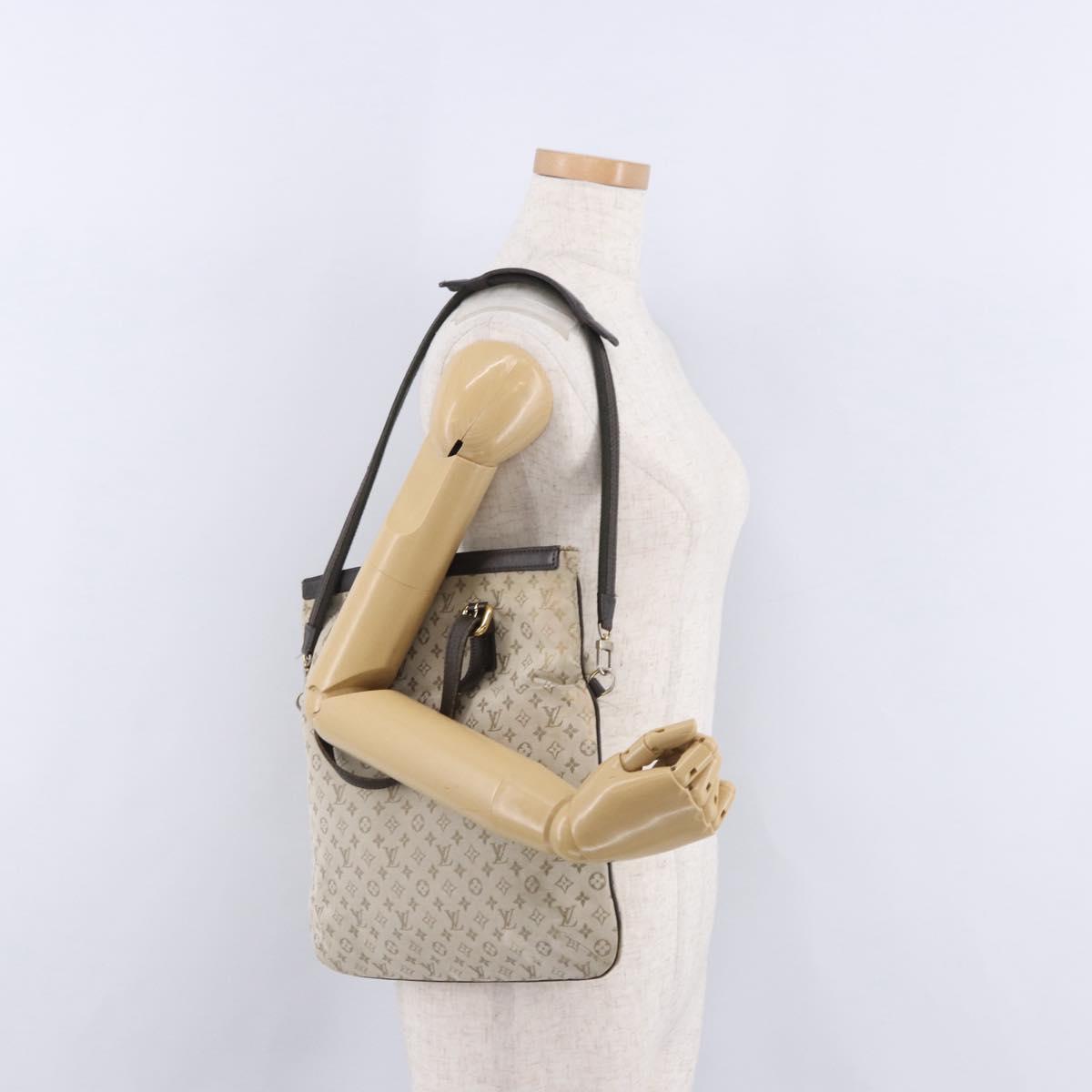 LOUIS VUITTON Monogram Mini Francoise Tote Bag 2way Khaki M92209 LV Auth fm5439