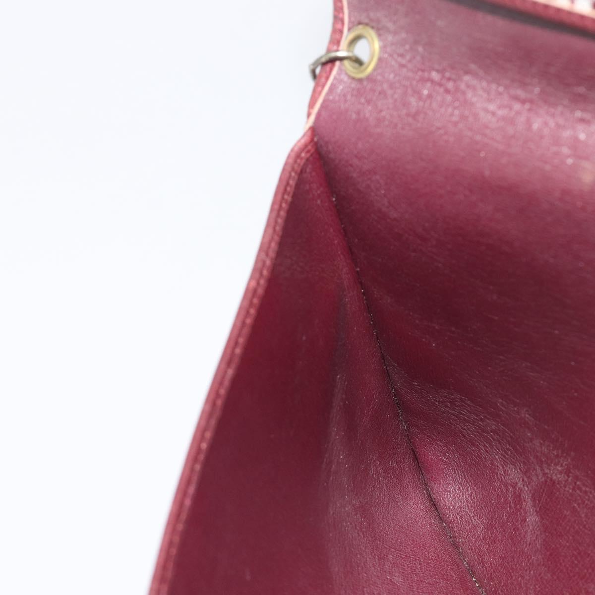 Christian Dior Trotter Canvas Chain Shoulder Bag Red Gold Auth fm5440